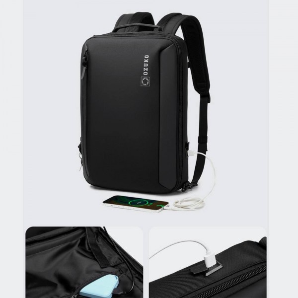 Ozuko  Τσάντα Πλάτης για Laptop 15.6" 9.9L Αδιάβροχη 9490S Μαύρο