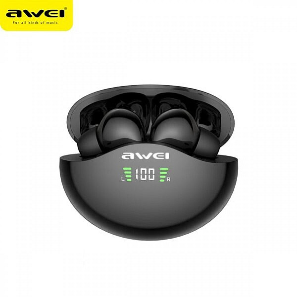 ΑΣΥΡΜΑΤΑ  ΑΚΟΥΣΤΙΚΑ BLUETOOTH ΜΕ ΚΟΥΤΙ ΦΟΡΤΙΣΗΣ AWEI TWS T12P.ΜΑΥΡΟ