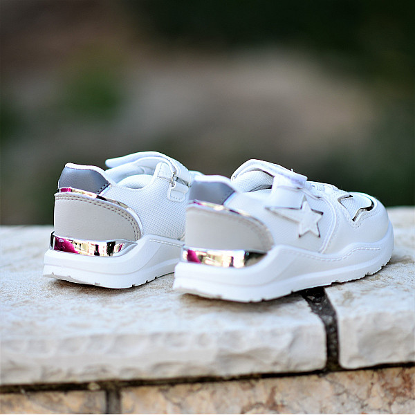 ΠΑΙΔΙΚΟ ΠΑΠΟΥΤΣΙ SNEAKERS ΓΙΑ ΚΟΡΙΤΣΙ MOHICANS CB-228 ΛΕΥΚΟ