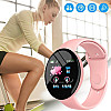 D18 Smartwatch με Παλμογράφο Ροζ