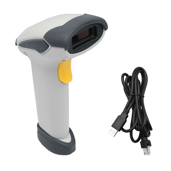 Scanner χειρός ενσύρματο με δυνατότητα ανάγνωσης 1D Barcodes HL 18668-44 Γκρι – Μπλε