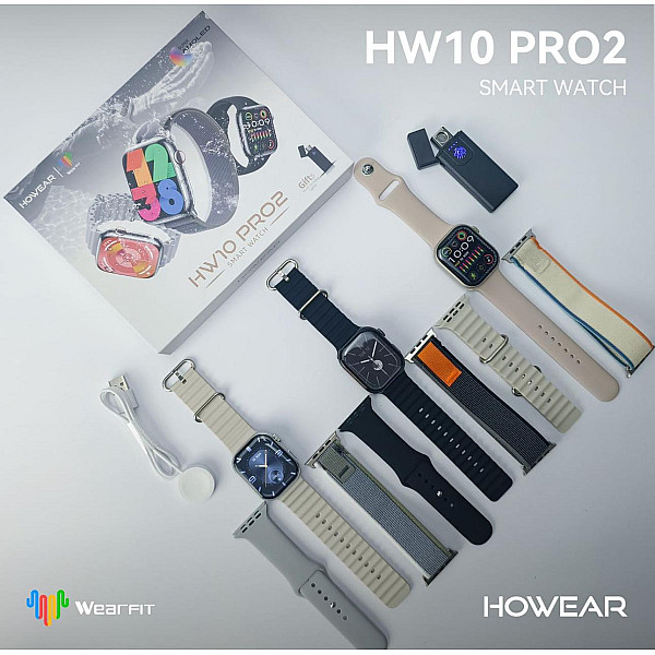 Howear HW 10 Pro 2 Smart Watch Οθόνη AMOLED 2,10 ιντσών Δώρο 3 λουράκια 1 αναπτήρα Ασημί