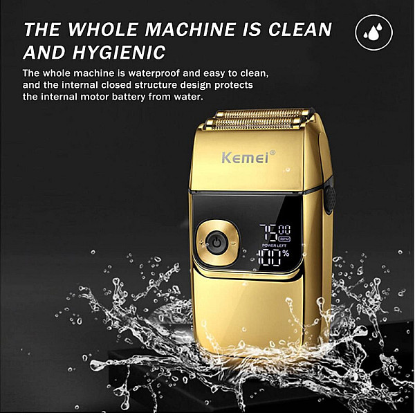 Kemei KM-2028 Gold Ξυριστική Μηχανή Προσώπου Επαναφορτιζόμενη