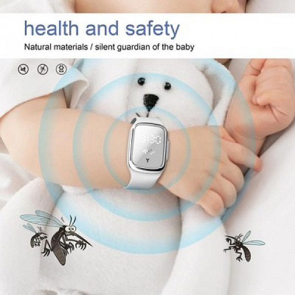 Ηλεκτρονικό Βραχιόλι Εντομοαπωθητικό MOSQUITO REPELLENT BRACELET M1 ΛΕΥΚΟ
