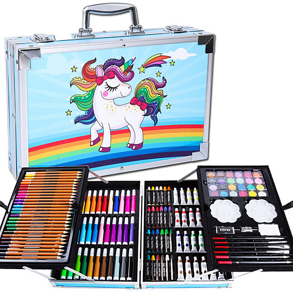 Σετ Ζωγραφικής σε Βαλιτσάκι 145τμχ Unicorn M3776 Πράσινο