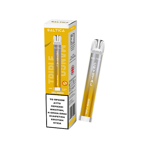 Saltica Crystal Ηλεκτρονικό Τσιγάρο μιας Χρήσης 700 Εισπνοών Triple Mango 2ml 20mg
