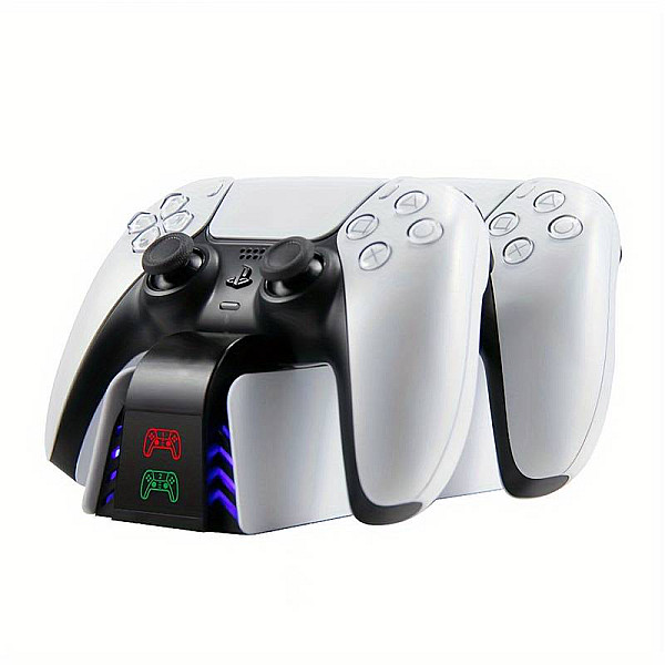 Roar Dual Charging Station Βάση Φόρτισης για 2 χειριστήρια PS5 με φωτισμό LED SND-462A Λευκή