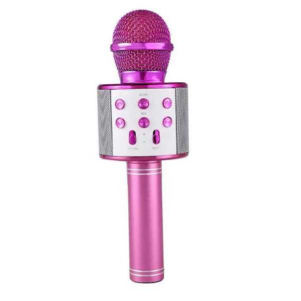 Ασύρματο μικρόφωνο Bluetooth με Ενσωματωμένο Ηχείο + Karaoke WS858 Φούξια