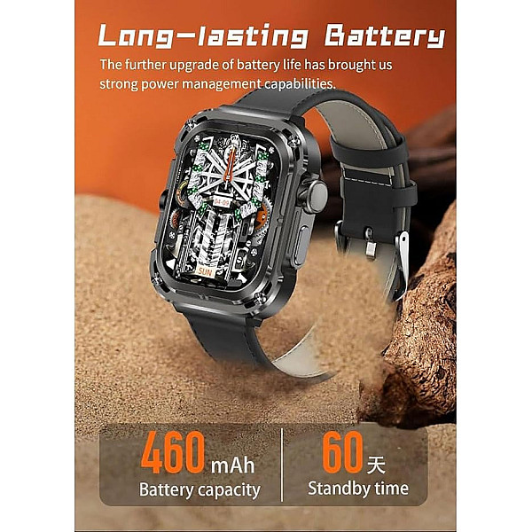 Z85 Max Big 2.04 3 Straps Smartwatch με Παλμογράφο Μπλε