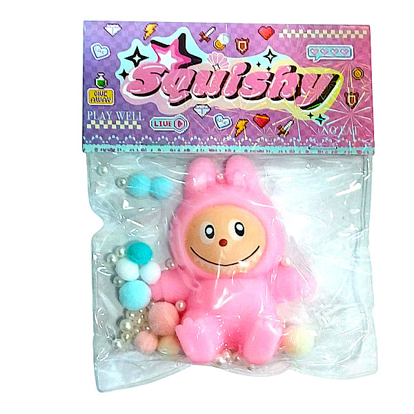 Antistress Squishy Labubu 9cm 2854-01 Ροζ