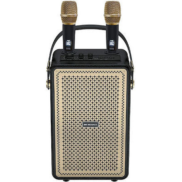 Ασύρματο υπαίθριο ηχείο Bluetooth για πάρτι Karaoke Vintage CMiK MK-4203 Καφέ