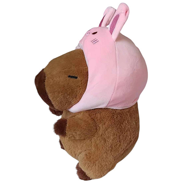 Λούτρινο ζωάκι Καπιμπάρα (Capybara) με Καπέλο Λαγουδάκι 30cm 1440-86260 Καφέ