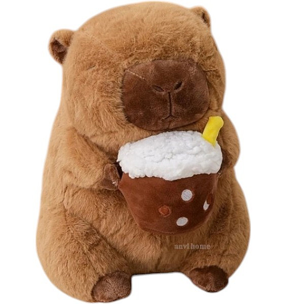 Λούτρινο ζωάκι Καπιμπάρα (Capybara) με Kαρύδα 45cm 1440-86255 Καφέ
