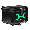 MotoCentric Aluminium Μοτοσυκλέτας Αλουμινίου Top Case 45lt MC-45-001-BK-GN Black