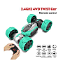 Stunt Motion Twisted RC Car, 2,4 GHz Τηλεχειριστήριο αναρριχητικό αυτοκίνητο 4WD παραμόρφωση με Music Dance Light Διπλής Όψης ZJ001A Πράσινο