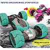 Stunt Motion Twisted RC Car, 2,4 GHz Τηλεχειριστήριο αναρριχητικό αυτοκίνητο 4WD παραμόρφωση με Music Dance Light Διπλής Όψης ZJ001A Πράσινο