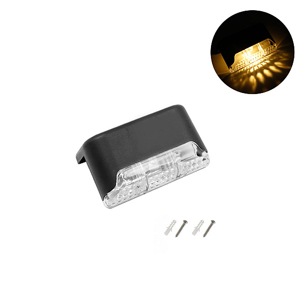 LED Ηλιακό Γωνιακό Φωτιστικό με 1 LED IP65 σε Θερμό Λευκό Φωτισμό