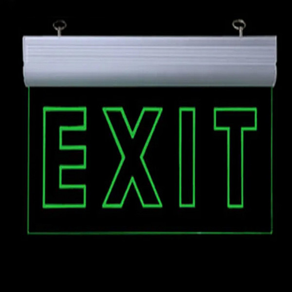 Διάφανη Φωτιζόμενη Πινακίδα με Σήμανση EXIT Διπλής Όψης 220V 37x20cm 17959011