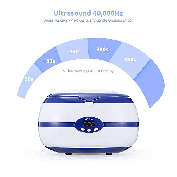 Καθαριστής Υπερήχων Ultrasonic 35W 600ml Inox με Ψηφιακό Χρονοδιακόπτη VGT-2000