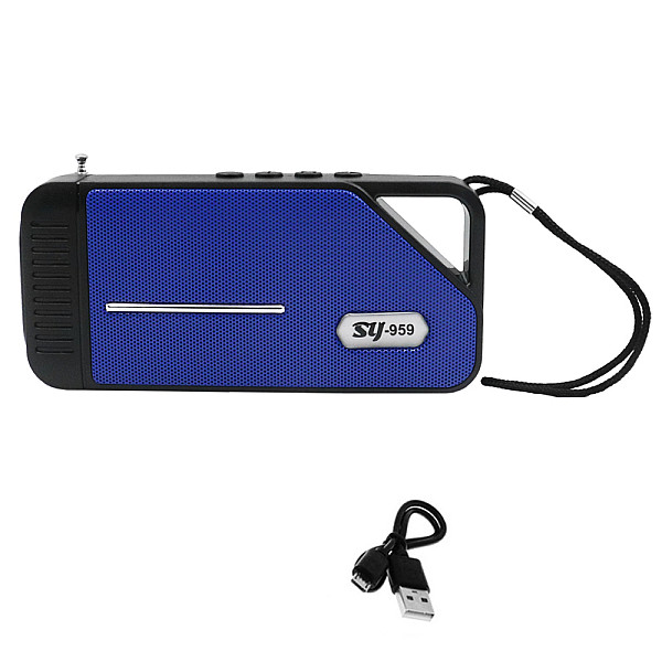 Φορητό Ηχείο Bluetooth με Ραδιόφωνο TF, USB, και Ηλιακό Πάνελ SY-959-BL Μπλε