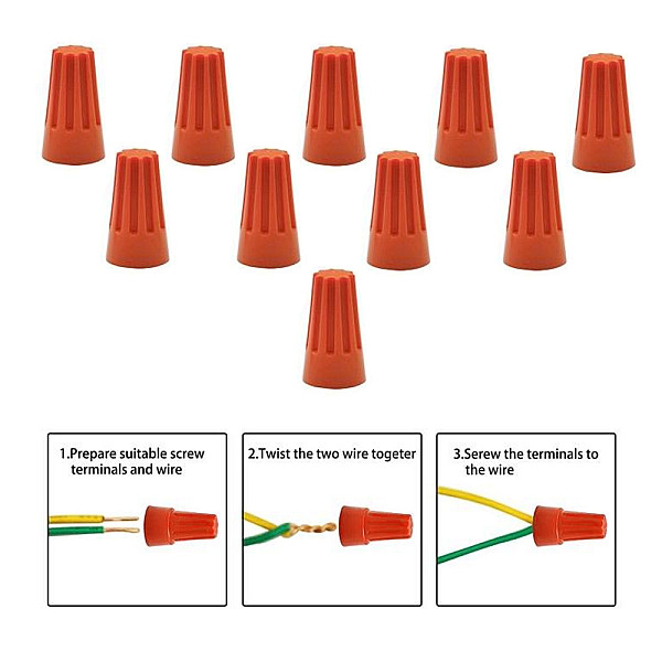 Βιδωτά Καλύμματα Καλωδίων - Caps Σετ 10τμχ XM-W14610-4-1 Πορτοκαλί