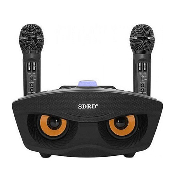 Σύστημα Karaoke 3" με Ενσύρματα Μικρόφωνα και SD, USB, AUX, TF SD-306-B Μαύρο