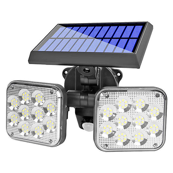 LED Αδιάβροχο Ηλιακό Επιτοίχιο Φωτιστικό 120 SMD Ψυχρό Λευκό με Ανιχνευτή Κίνησης JD-2108