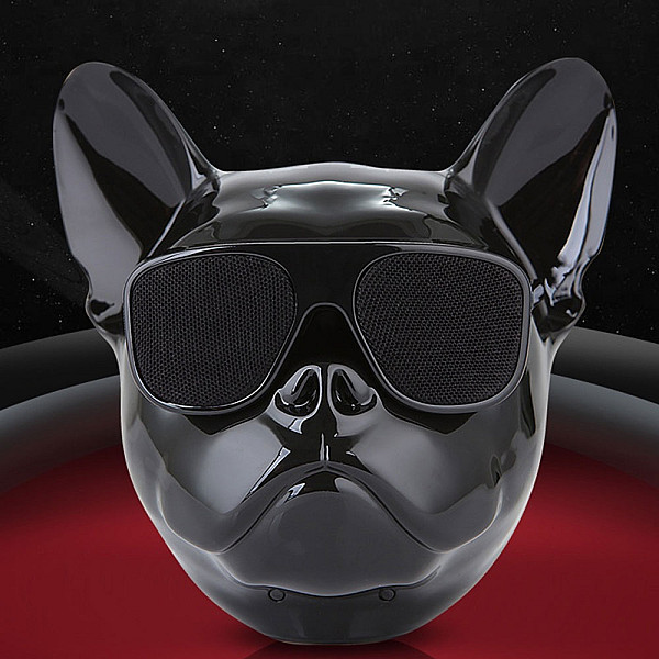 Mini Φορητό Ασύρματο Ηχείο Bluetooth 3W σε Σχήμα Bulldog με Διάρκεια Μπαταρίας έως 4 Ώρες TF/FM 006 Μαύρο