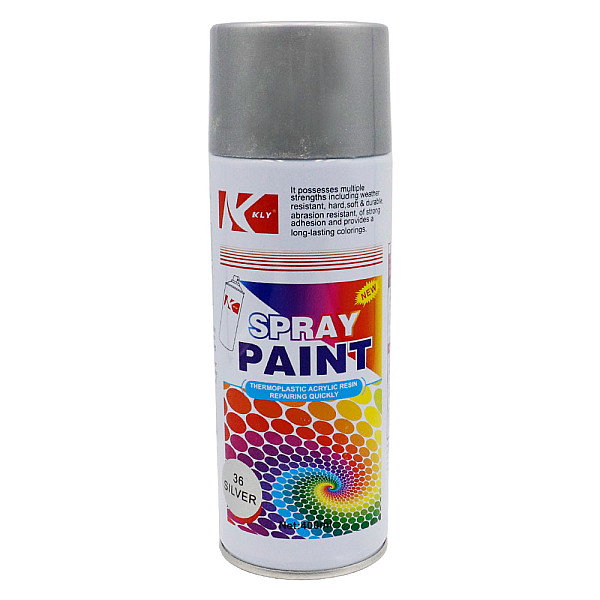 Σπρέι Βαφής Ακρυλικό με Γυαλιστερό Εφέ 200ml KLY-019-36 Ασημί