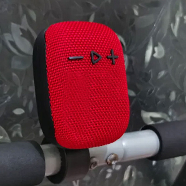 Mini Φορητό Ασύρματο Ηχείο Bluetooth - USB - TF - FM 5W με Κλιπ και Αντάπτορα για Τοποθέτηση σε Τιμόνι Ποδηλάτου WIND3 Μαύρο-Κόκκινο