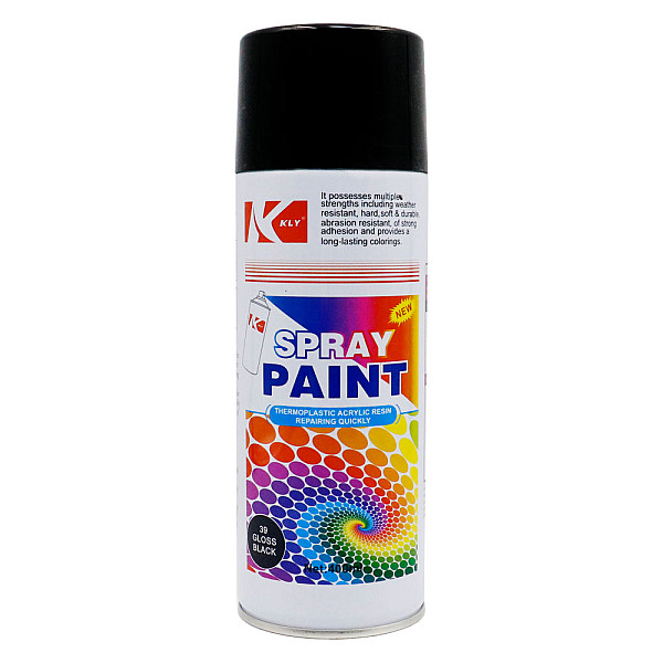 Σπρέι Βαφής Ακρυλικό με Γυαλιστερό Εφέ 200ml KLY-019-39 Μαύρο