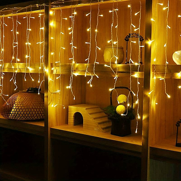 Χριστουγεννιάτικα 240 LED λαμπάκια κουρτίνα 3x2m BX-032 θερμό χρώμα
