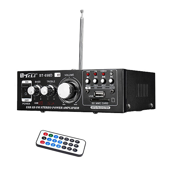 Ενισχυτής με Λειτουργία Bluetooth-FM-USB-TF-AUX και Τηλεχειριστήριο 12V/220V BT-698D