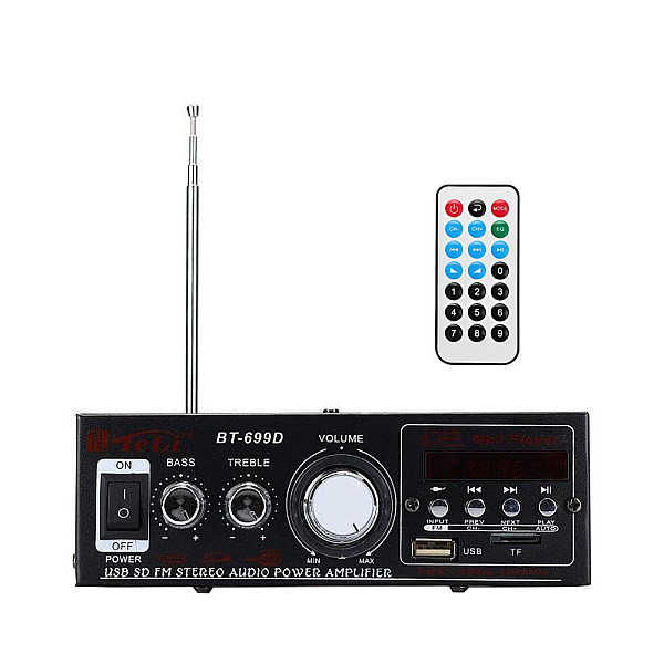 Ενισχυτής με Λειτουργία Bluetooth-FM-USB-TF-AUX και Τηλεχειριστήριο 12V/220V BT-699D