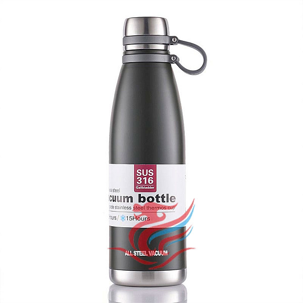 Μπουκάλι Θερμός με Ιμάντα Μεταφοράς 600ml JB-6063 Μαύρο