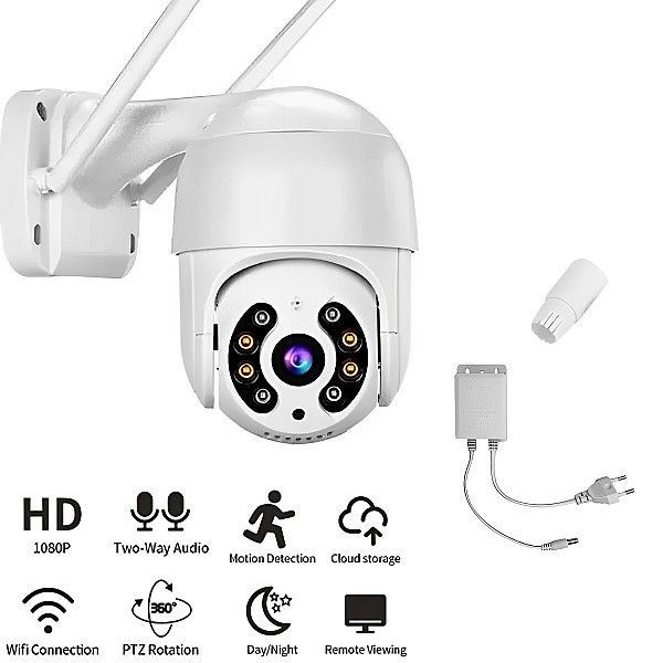 IP Κάμερα Παρακολούθησης Wi-Fi 1080p Αδιάβροχη IP66 με Αμφίδρομη Επικοινωνία και Φακό 3.6mm Jortan JT-8176QJ