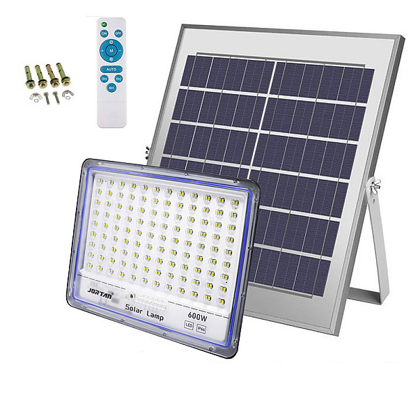 Led Αδιάβροχος Ηλιακός Προβολέας 400W 14080LM με Πάνελ και Τηλεχειριστήριο Jortan JT-BS400W