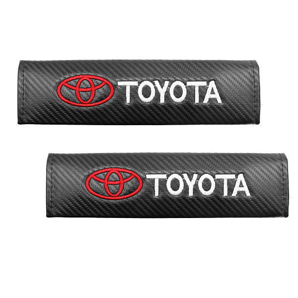 Σετ Μαξιλαράκια Ζώνης Toyota Carbon 2τμχ σε Μαύρο Χρώμα
