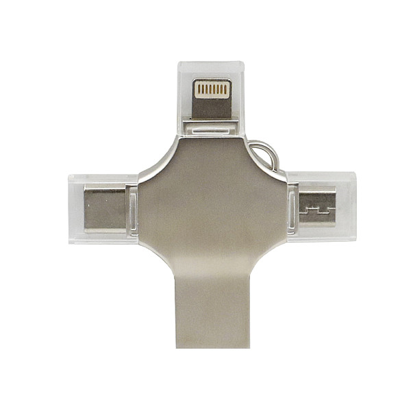 USB Stick 3.0 64GB με Βύσμα USB-A, Type-C, Micro USB και Lightning TR-2027