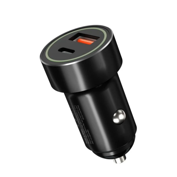 ΦΟΡΤΙΣΤΗΣ ΑΥΤΟΚΙΝΗΤΟΥ PD+QC3.0 20W USB/PD 2 ΘΥΡΕΣ CC-322.ΜΑΥΡΟ