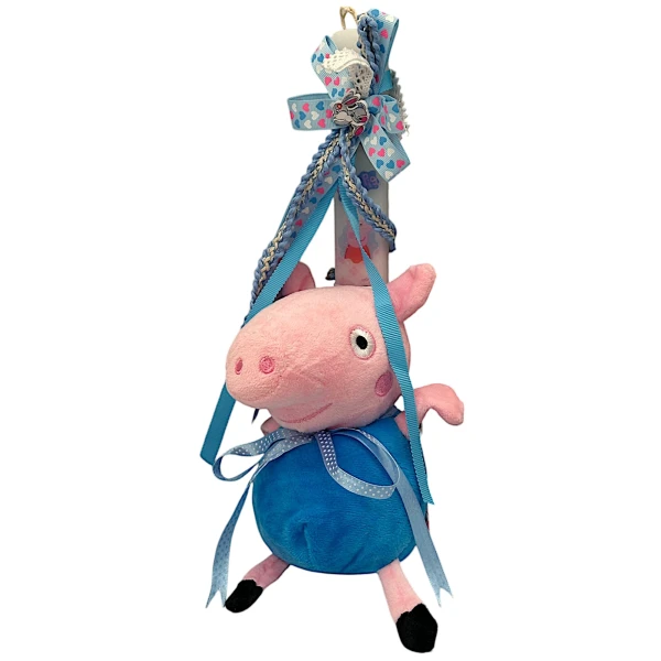 Πασχαλινή λαμπάδα Mohicans με Λούτρινο Nickelodeon George Pig 20cm L113 Μπλε