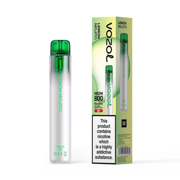 Vozol Neon 800 Lemon Mojito Ηλεκτρονικό Τσιγάρο μιας Χρήσης 800 Εισπνοών 2ml 20mg