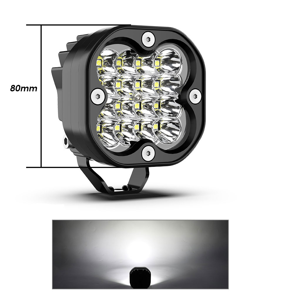 LED Αδιάβροχος Προβολέας Αλουμινίου με 2 Λειτουργίες 12V-24V 8cm 48W 16 SMD IP68 3840LM 6000K OYQP-0062