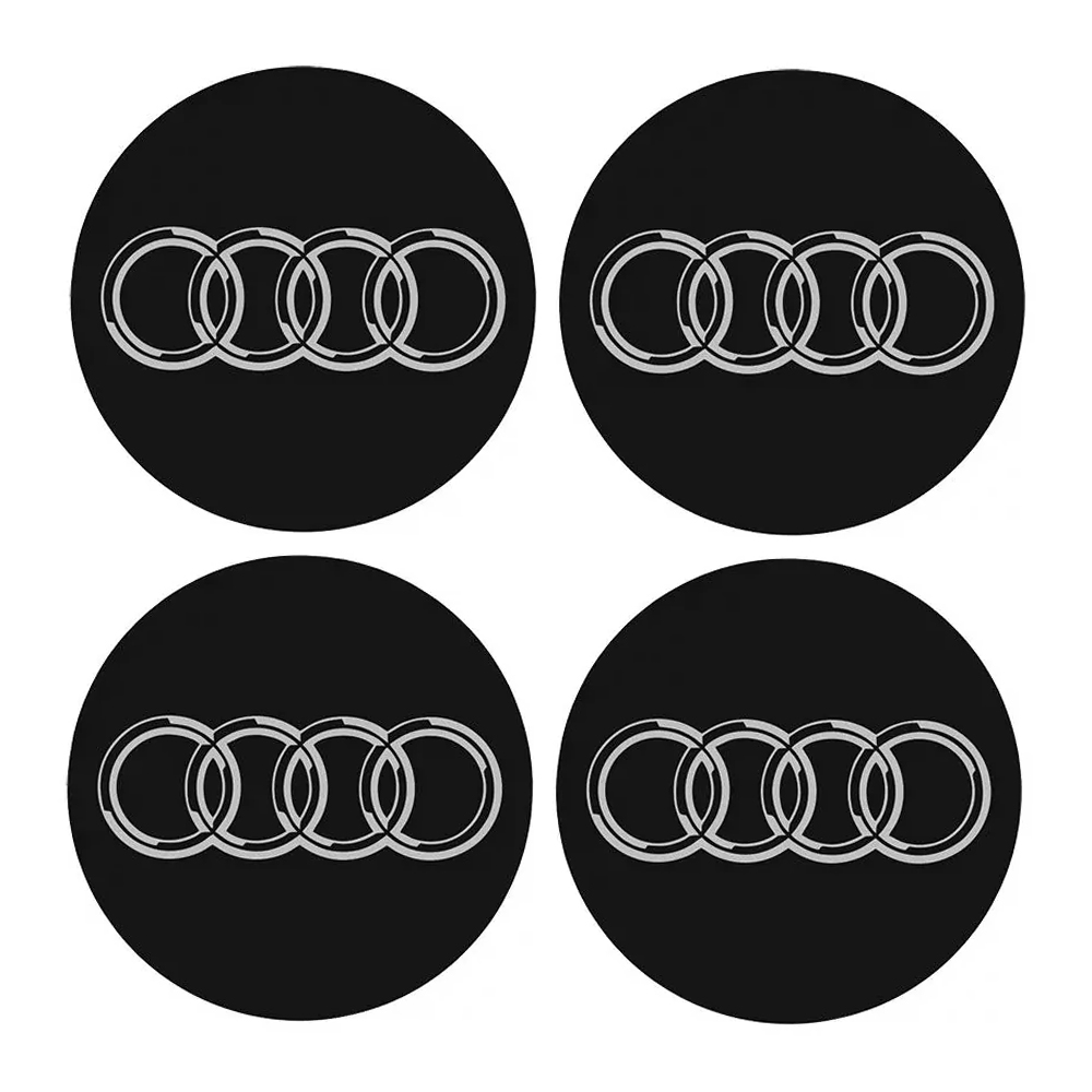 Αυτοκόλλητα Σήματα Audi 5cm για Ζάντες Αυτοκινήτου Σετ 4 τμχ
