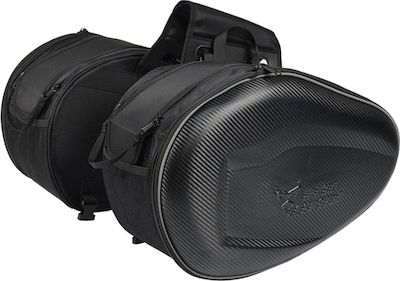 MotoCentric Saddle Bag Carbon Σετ Σαμάρια Μοτοσυκλέτας 58lt 11-MC -0096 Μαύρο