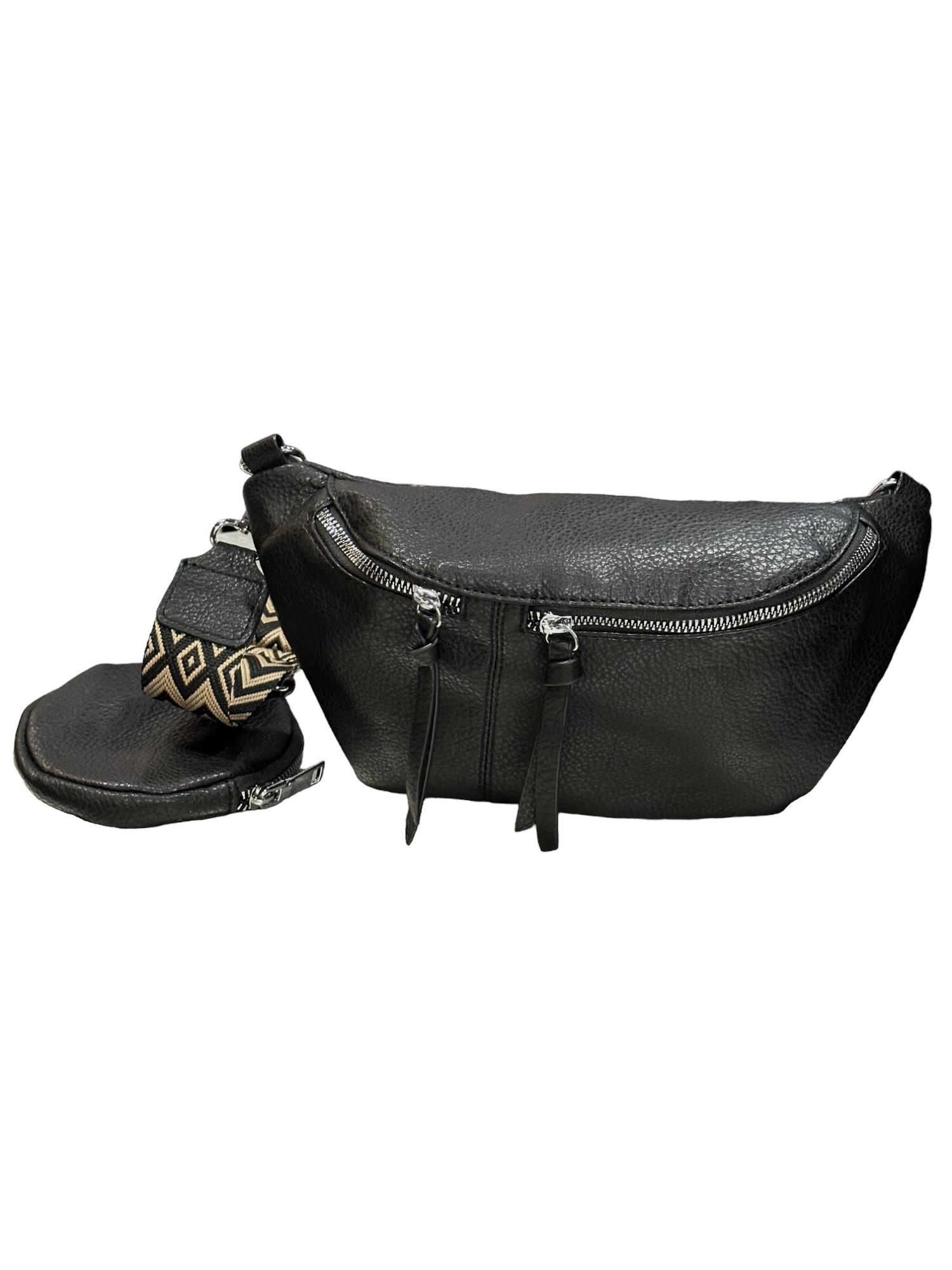 ΓΥΝΑΙΚΕΙΟ BUM BAG ΤΣΑΝΤΑΚΙ ΔΕΡΜΑΤΙΝΗ MOHICANS 120-2 ΜΑΥΡΟ