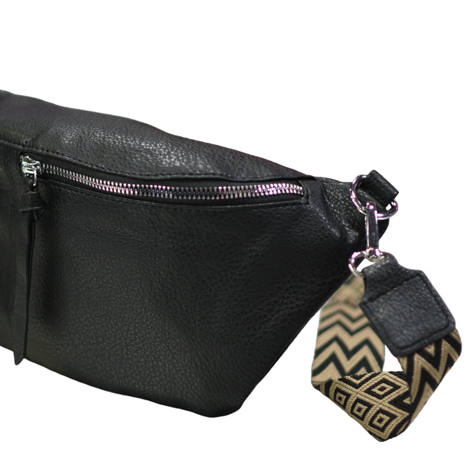 ΓΥΝΑΙΚΕΙΟ BUM BAG ΤΣΑΝΤΑΚΙ ΔΕΡΜΑΤΙΝΗ MOHICANS 120-2 ΜΑΥΡΟ