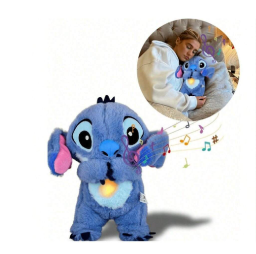 Απαλό Λούτρινο Αρκουδάκι Stitch με Κίνηση Αναπνοής & Μουσική 306464