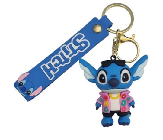 Κρεμαστό Μπρελόκ  Lilo & Stitch 3D Rubber Keychain  flowers Από Pvc 15436-11