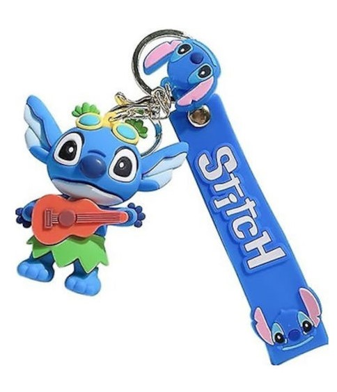 Κρεμαστό Μπρελόκ  Lilo & Stitch 3D Rubber Keychain  playing the ukulele Από Pvc 15436-8